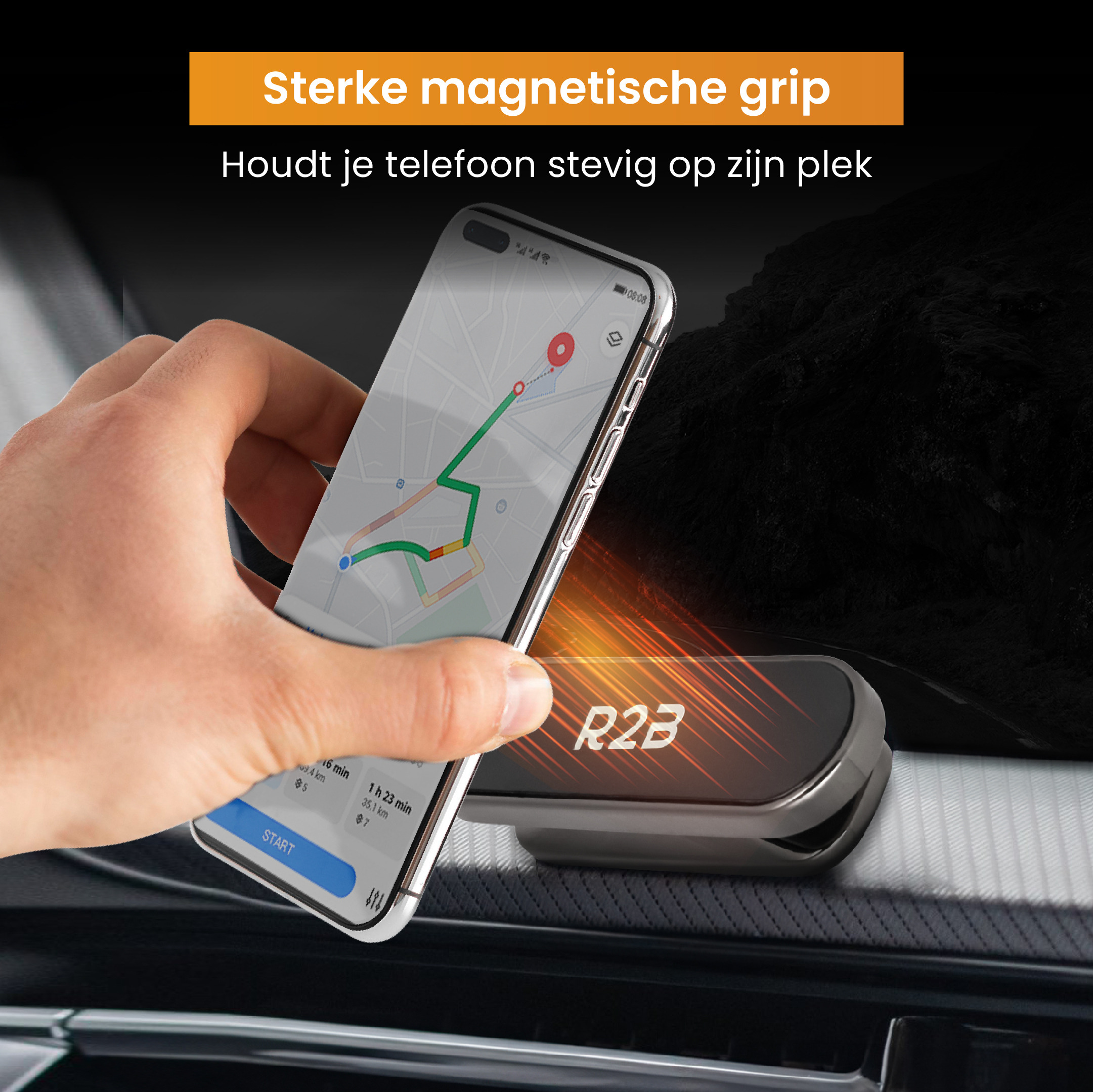 R2B Magnetische Auto Telefoonhouder met 360˚C Rotatie