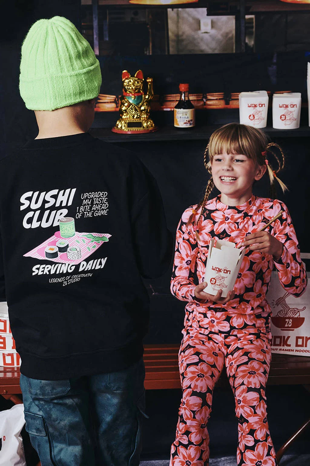 Z8 kids sweater Aero met backprint donkerblauw