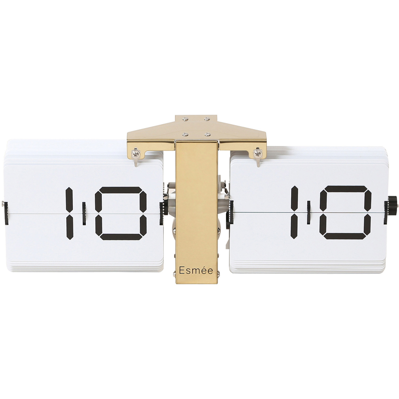 Esmée Wanduhr Flip Clock, gold/weiss