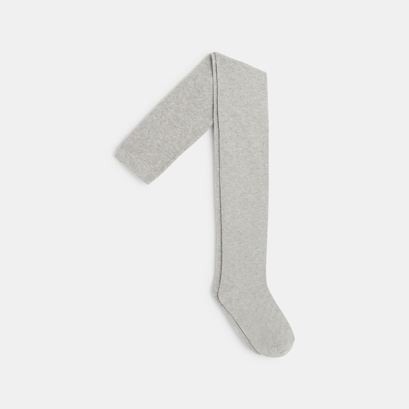 Collant en tricot fantaisie gris fille