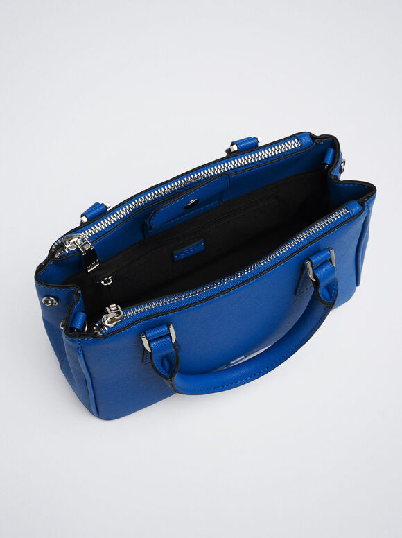 Bolsa de compras com alça de tecido - Azul