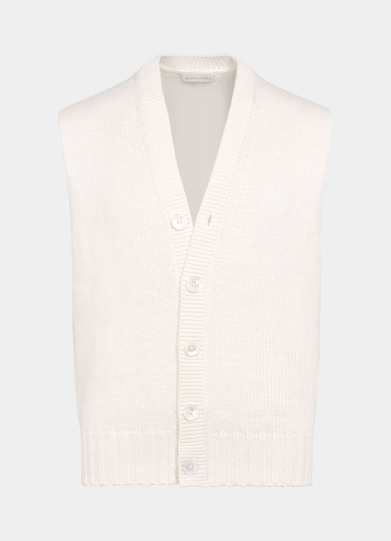 Cardigan sans manches blanc cassé