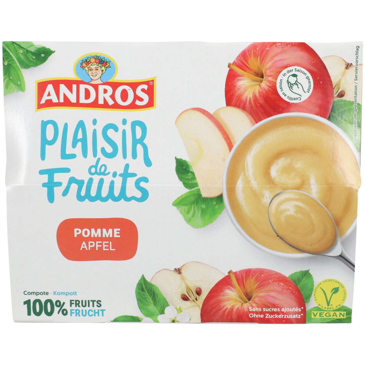 Andros Kompott Apfel ohne Zucker 4x100g