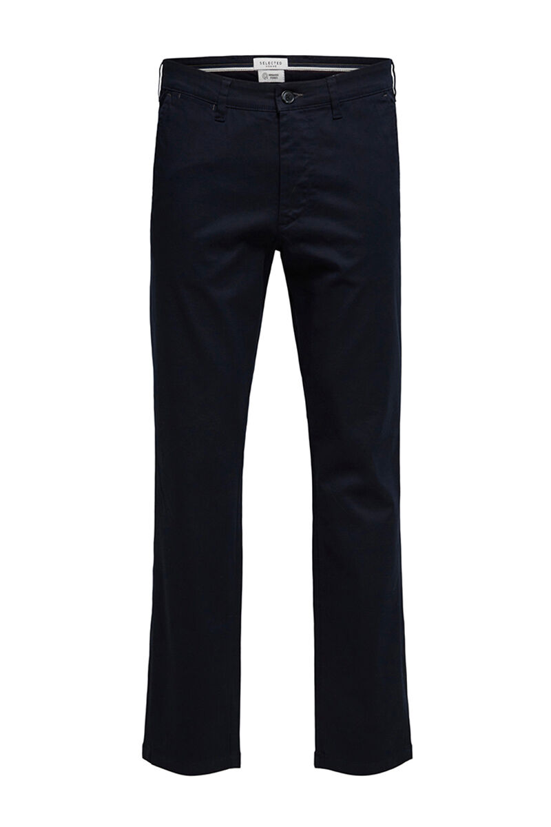 Calça chino comprida slim fit - Azul