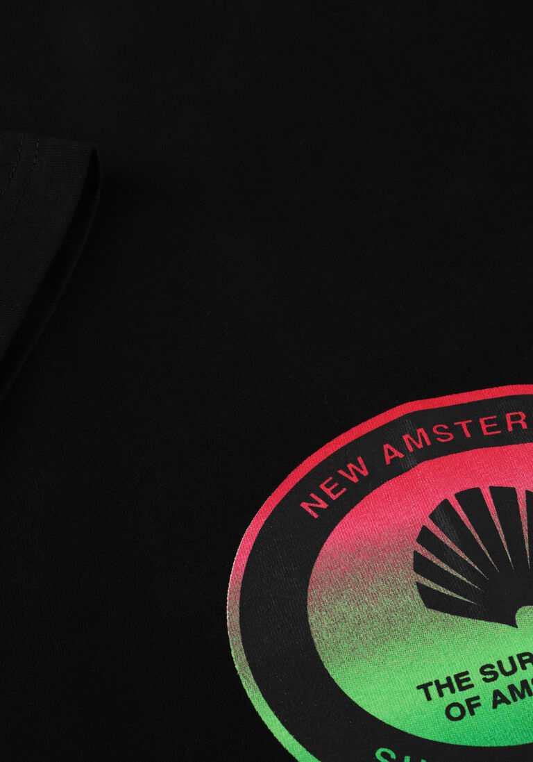zwarte new amsterdam surf association t-shirt surf centre tee black