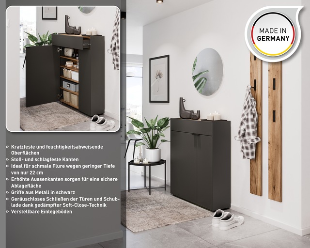 GERMANIA Mehrzweckschrank »Ameca« 1 Stk. tlg. mit geringer Tiefe - ideal für schmale Flure, Breite 83 cm