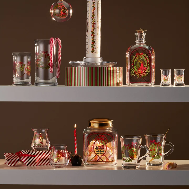 Holmegaard - Christmas Weihnachtsteelichthalter 2024, H 7,5 cm, multicolor (2er-Set)