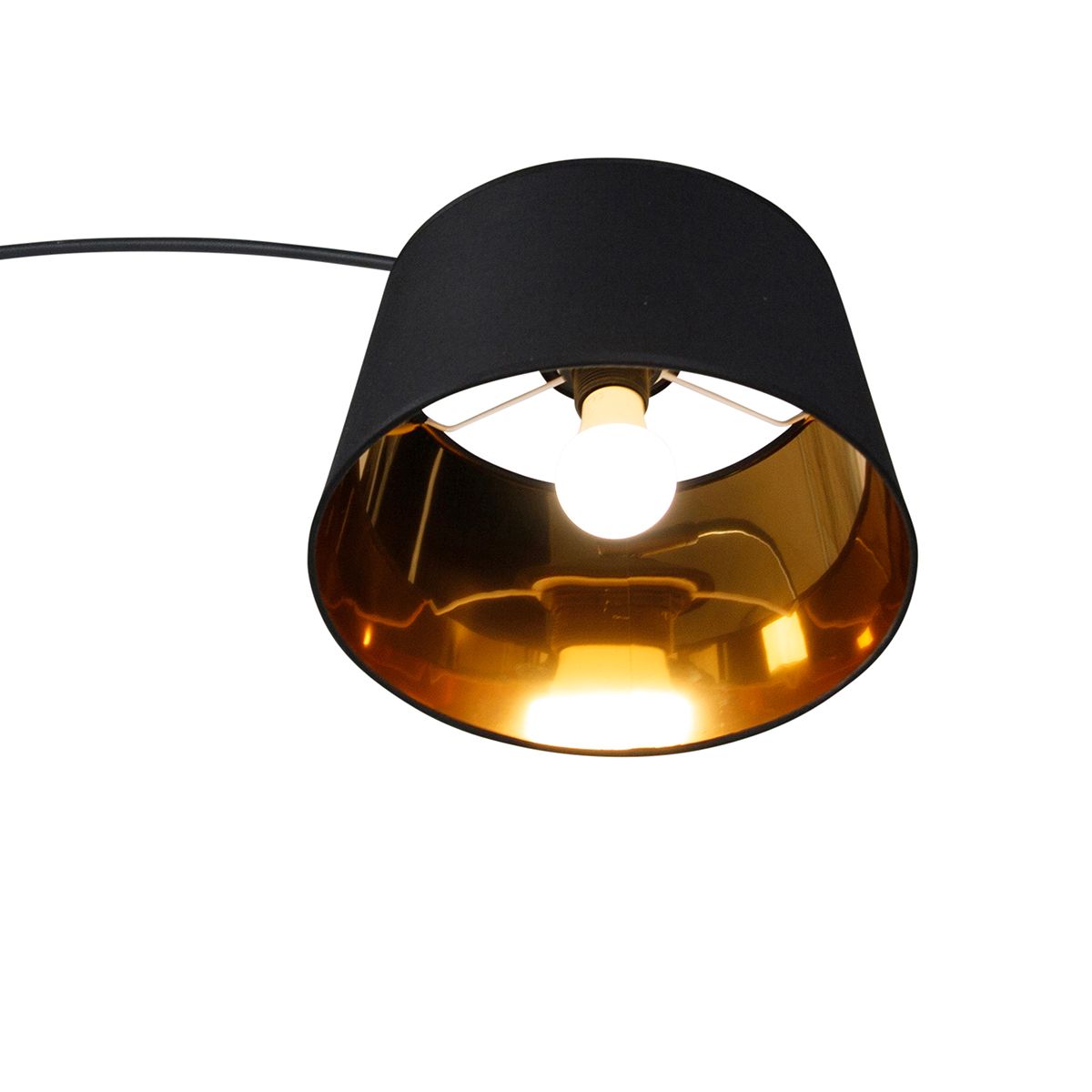 Smart booglamp zwart met goud incl. Wifi A60 - Arc Basic