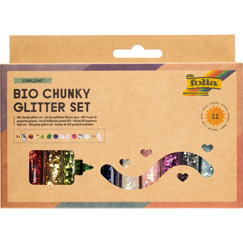 Folia BIO Chunky Glitter Set, Starlight, assortiert