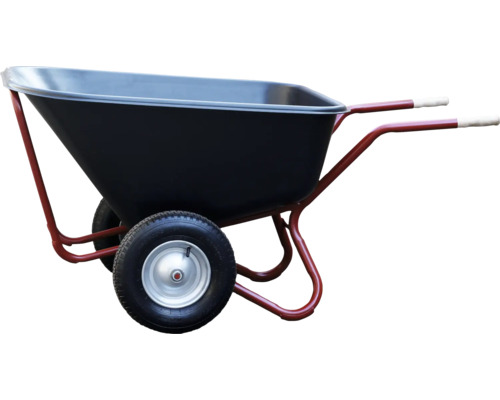 CAPITO tweewielige steekwagen DUO 200 liter PP jumbobak, luchtbanden met blokprofiel en stalen velg inclusief ergonomische beukenhouten handgrepen