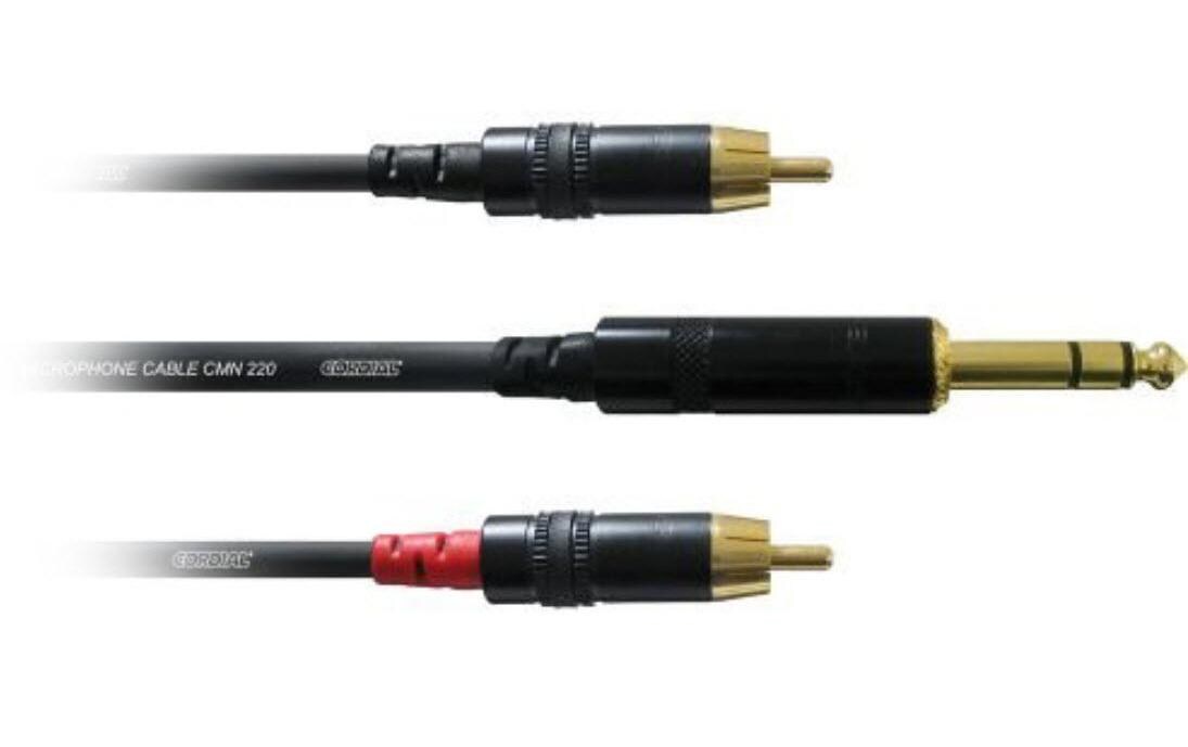 Audio-Kabel CFY 0.9 VCC 6.3 mm Klinke - Cinch 0.9 mStudiokabel