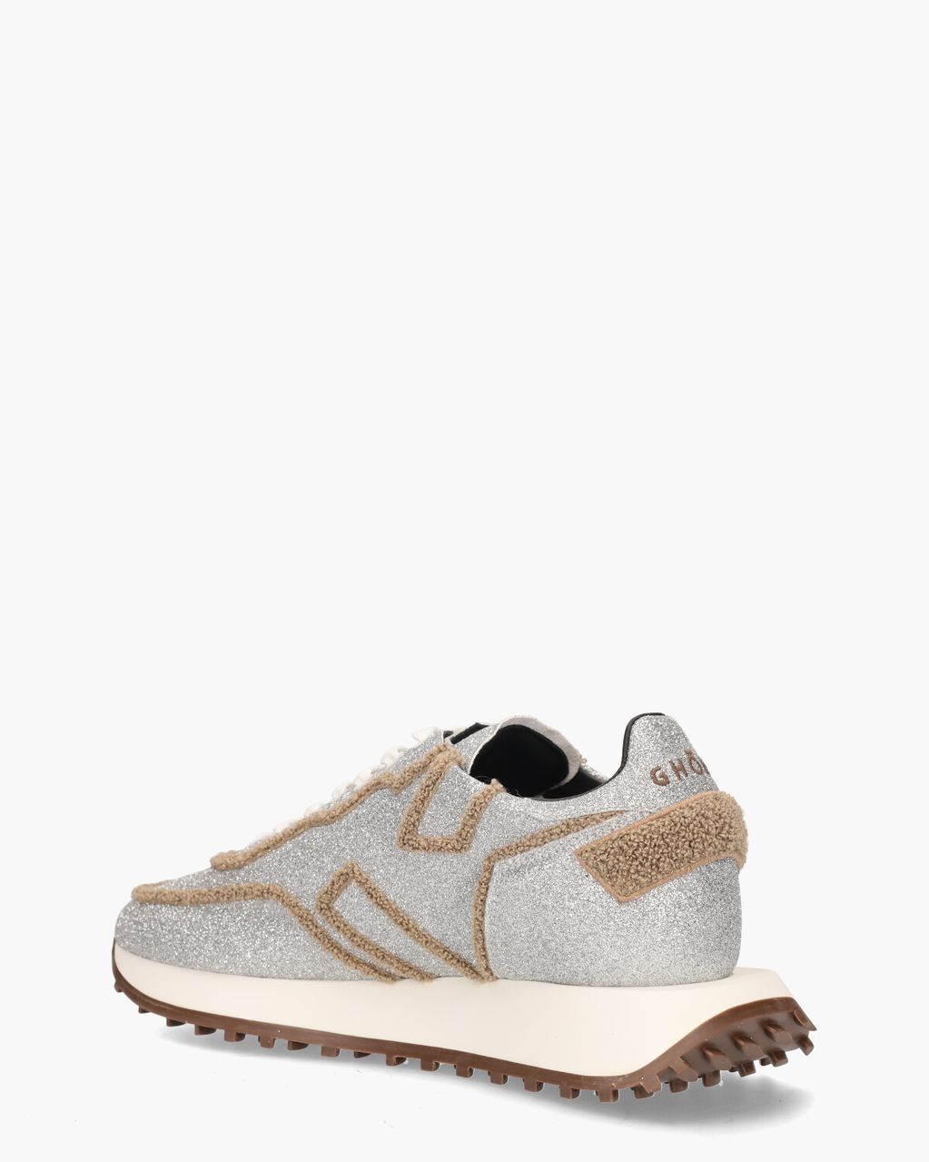 Ghoud Rush One Low Glitter Zilver/Bruin Damessneakers