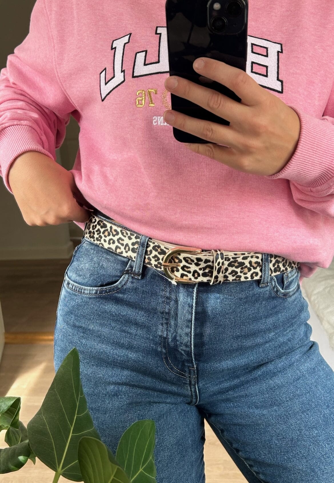 Anobel Copenhagen Leopard Print Belt C-23158 beige