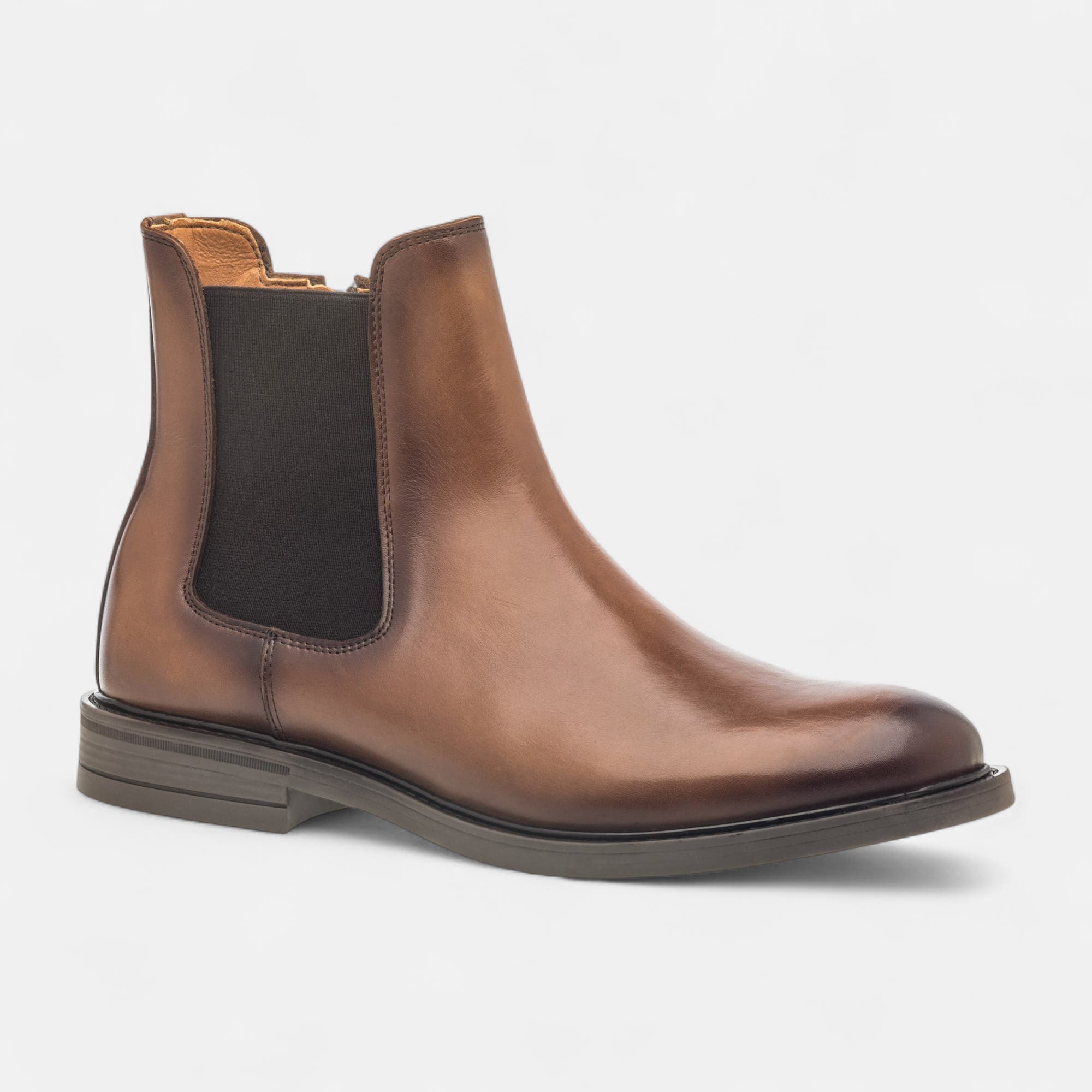 Boots chelsea Homme en cuir cognac