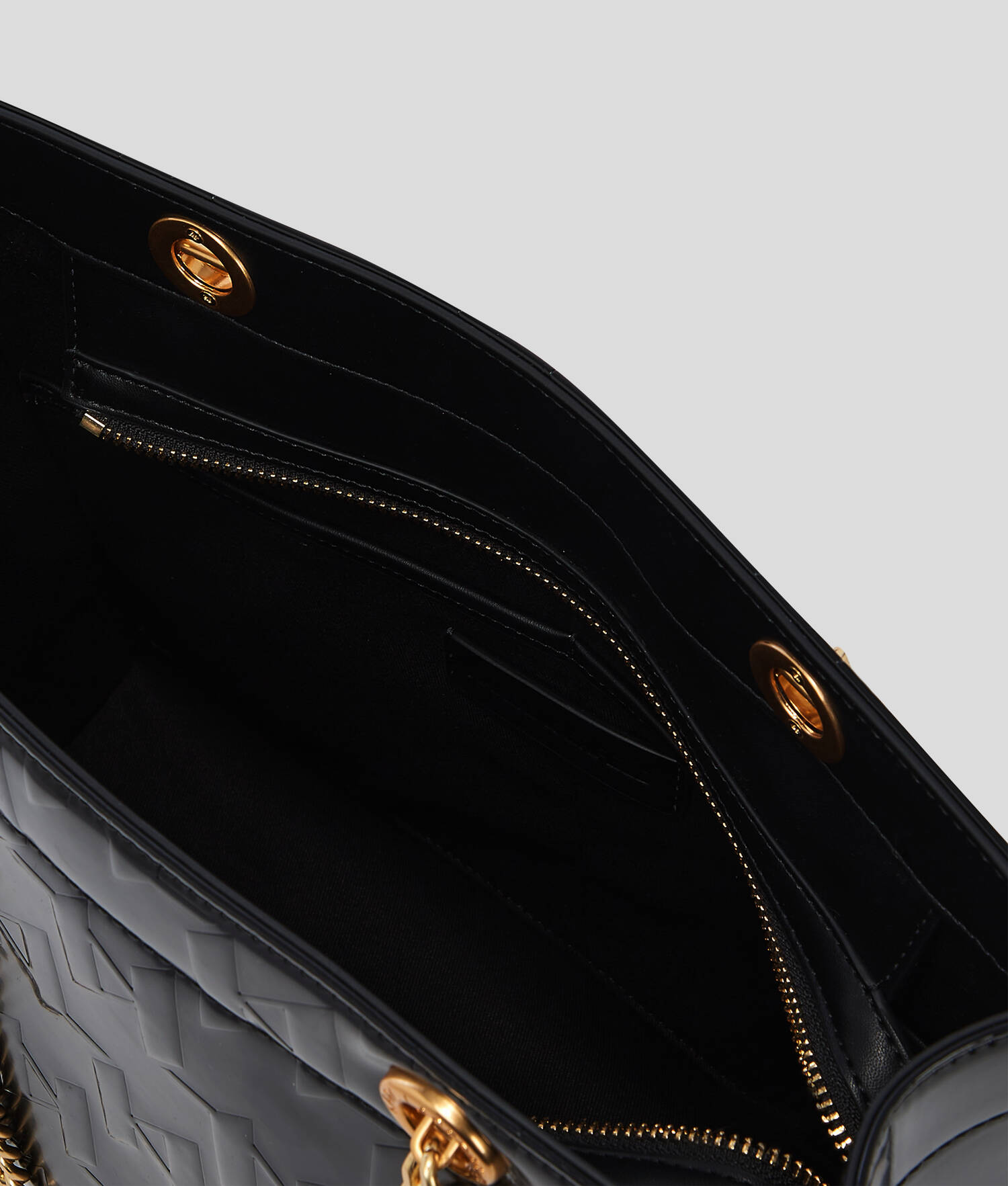 CABAS MEDIUM BRILLANT K/SKUARE - Noir
