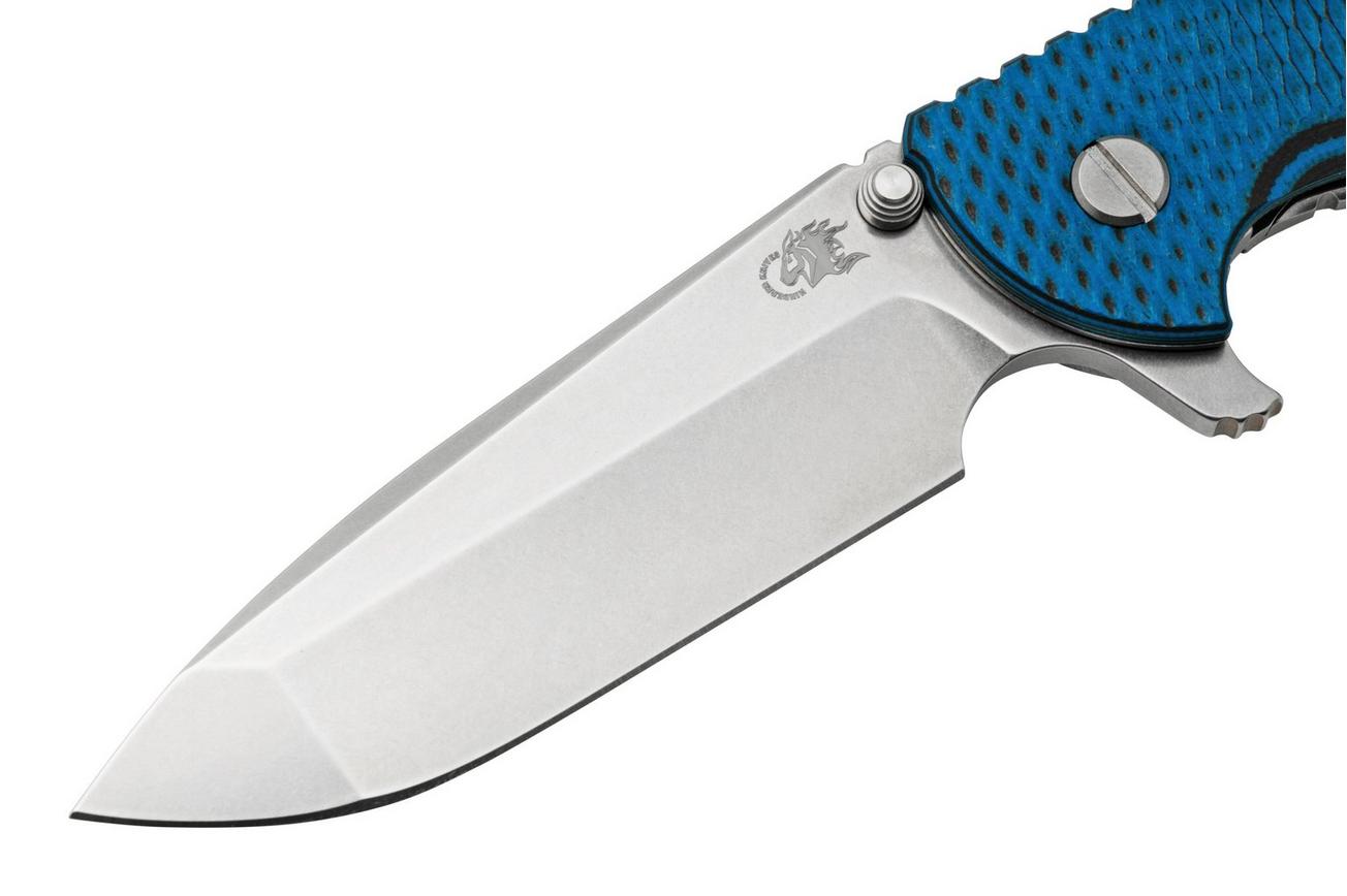 Rick Hinderer XM-24 4.0, S45VN Spanto Stonewash, Blue-Black G10, zakmes