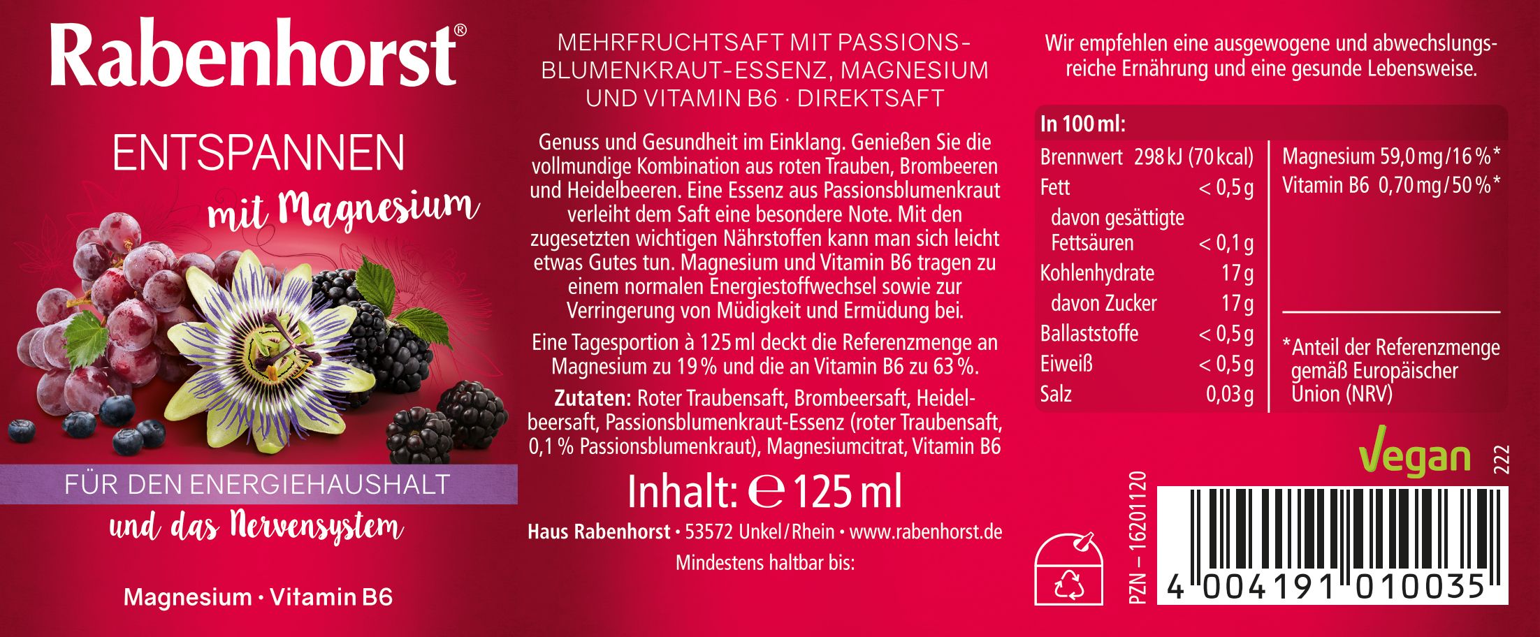 Rabenhorst Entspannen mit Magnesium Mini