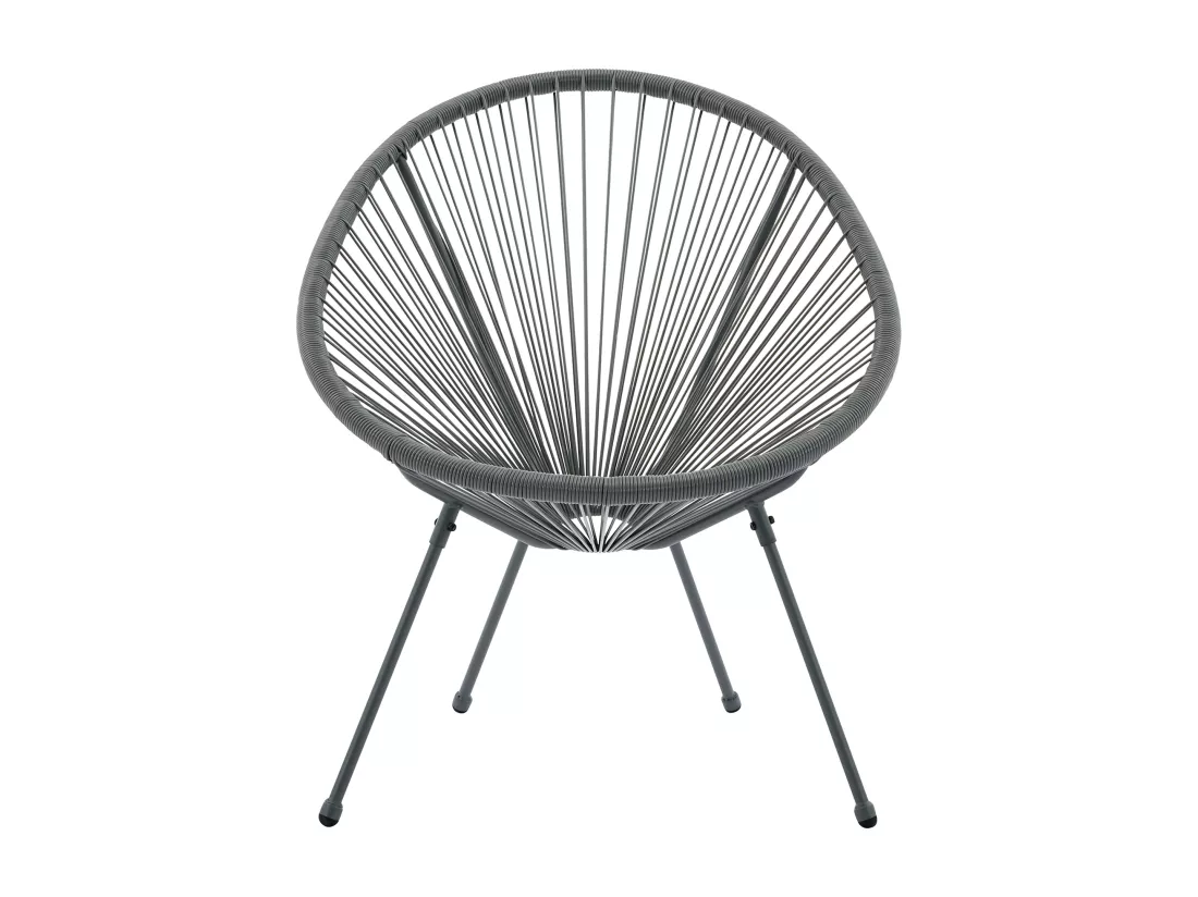 Lot de 2 fauteuils de jardin en fils de résine tressés - Gris anthracite - ALIOS III de MYLIA