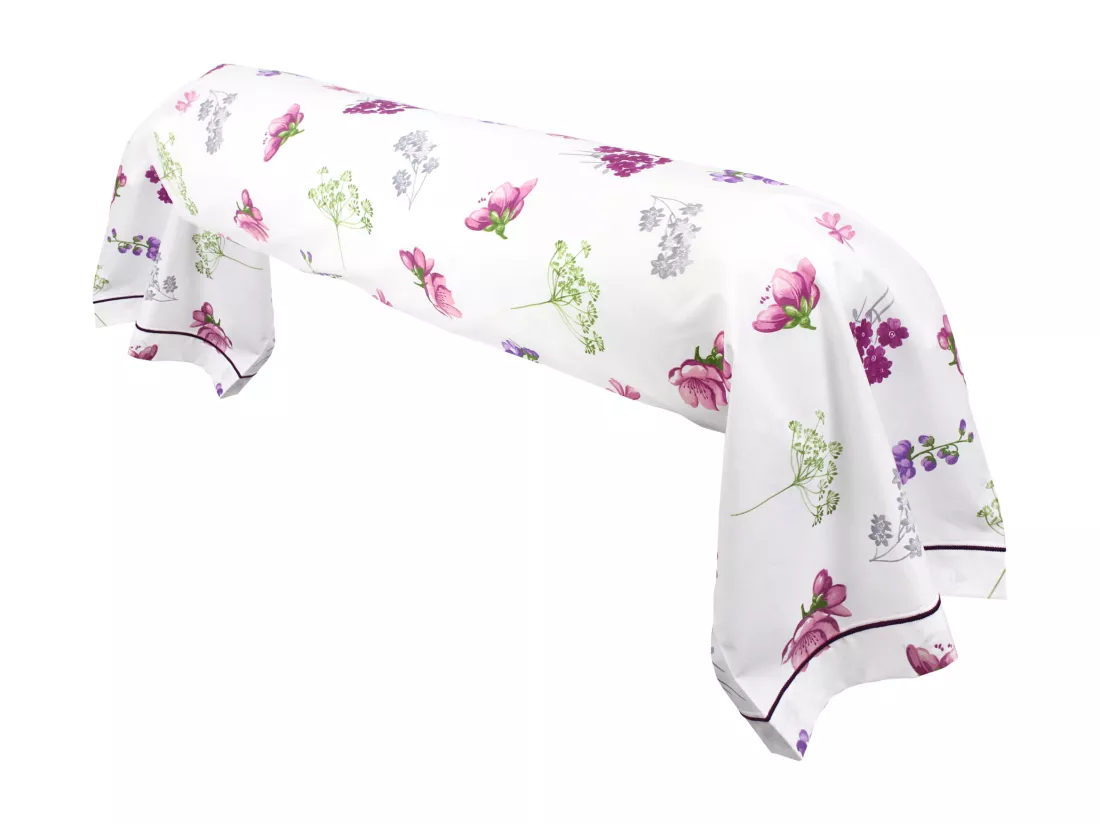 Taie de traversin 200x43 cm coton PRETTY blanc