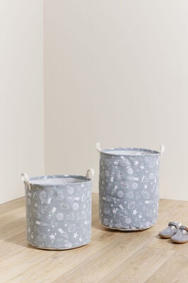 Alice & Fox Oppbevaringskurv 2-pack Space, Grey/white