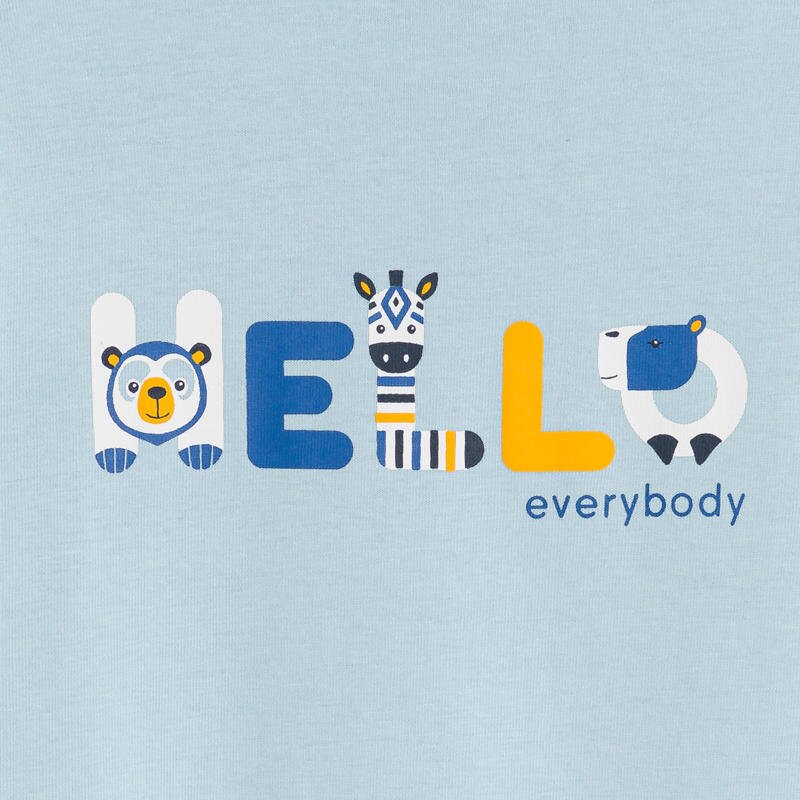 T-shirt animaux savane bleu bébé garçon Bleu