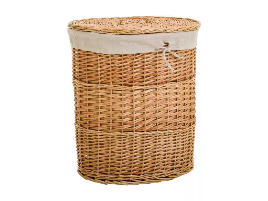 Ensemble de 3 paniers en osier marron doublés