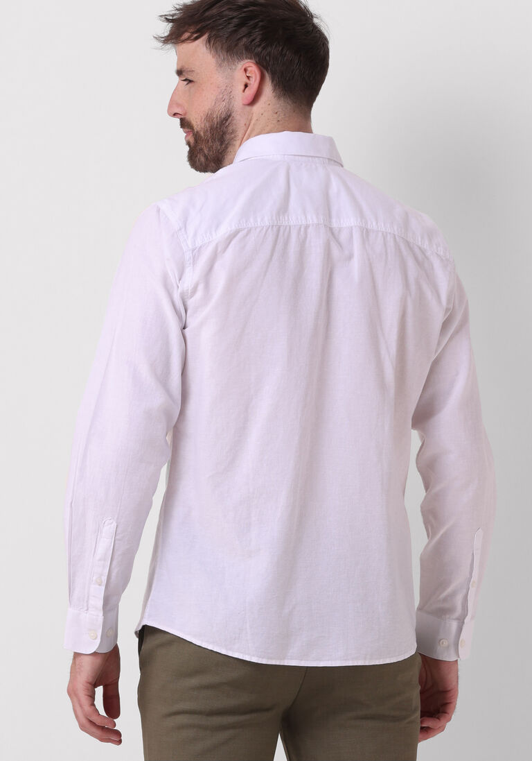 SELECTED HOMME witte selected homme casual overhemd slhslimnew-linen shirt ls noos