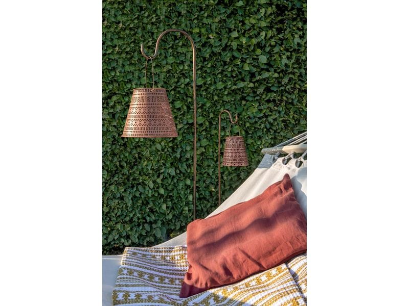 STT Laterne Solar Antic Boho, Ø 26 x 21 cm, Braun/Anthrazit Dekolicht zum Aufstellen oder Aufhängen