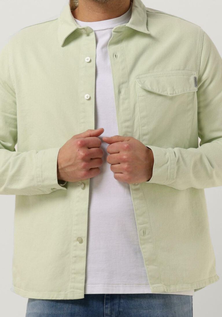 PUREWHITE groene purewhite overshirt twill overshirt with big pocket at chest