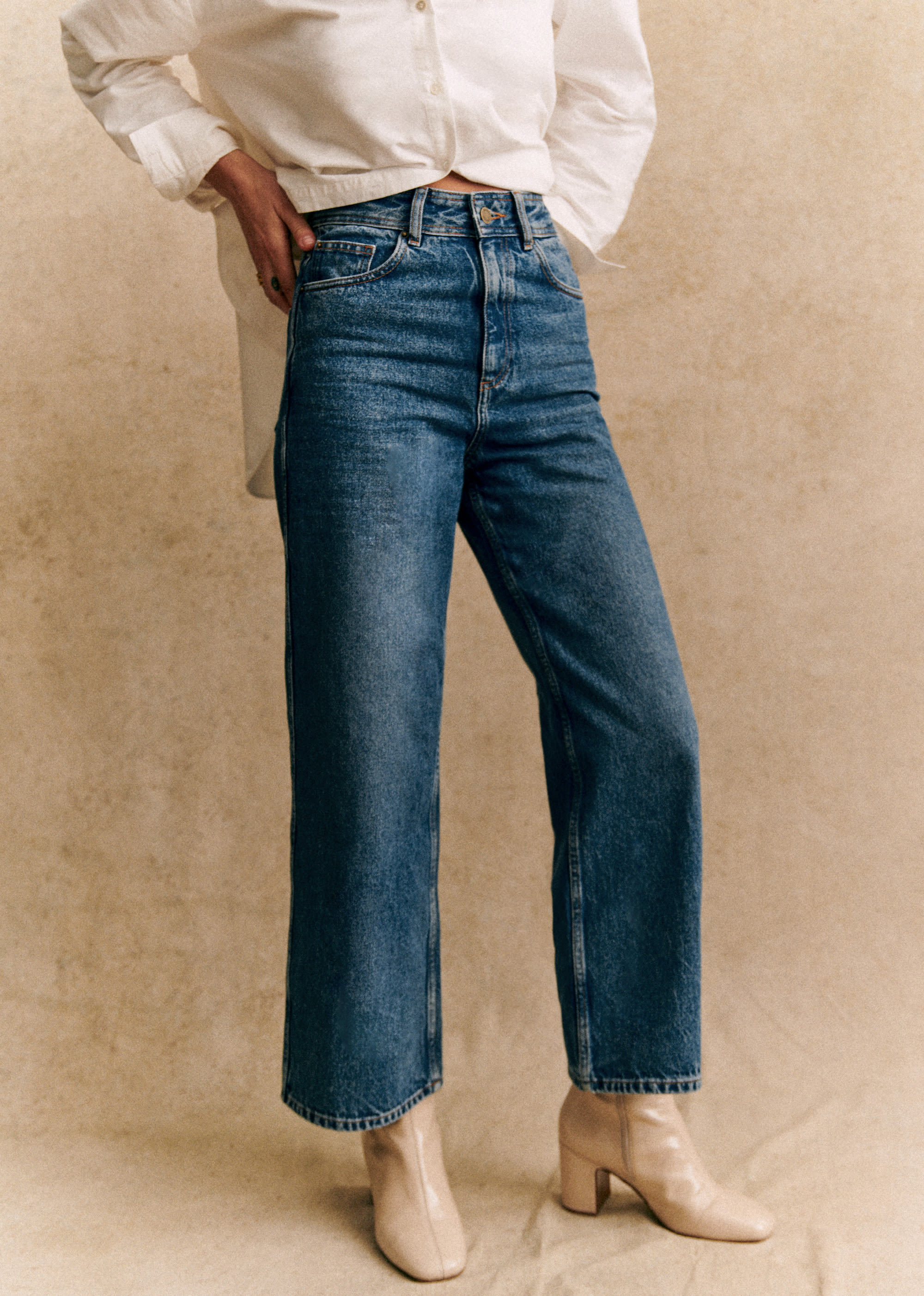 Le Crop - Denim - E-SHOP/BAS Pantalons 5905584