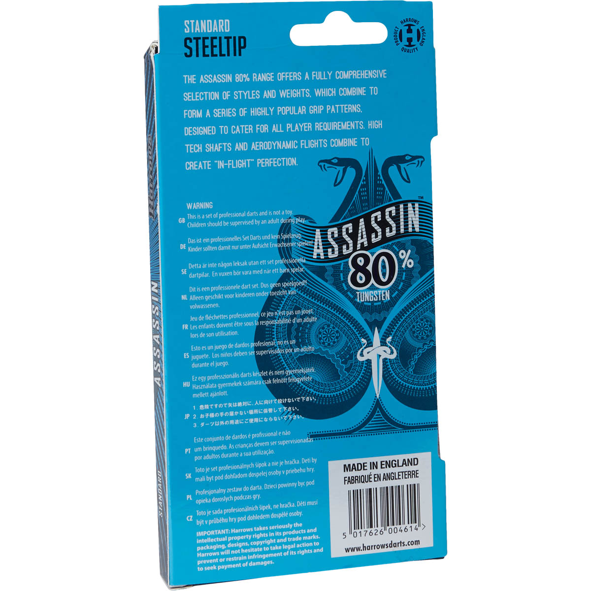 Harrows Assassin 80% Tungsten Steeltip Dartpile