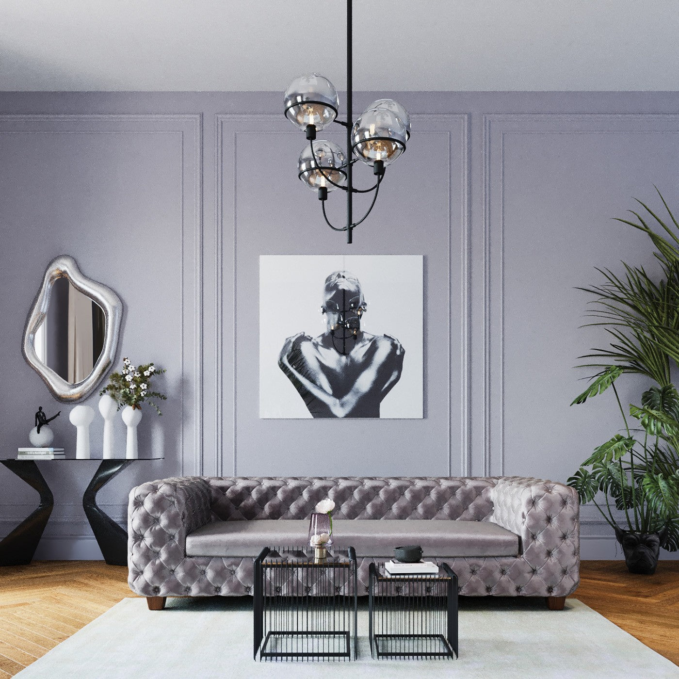 Kare Design Gloria Sidetable 140 Cm Zwart Glas