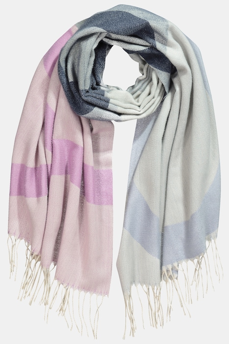 Schal, Cozy, Colorblocking, Fransen