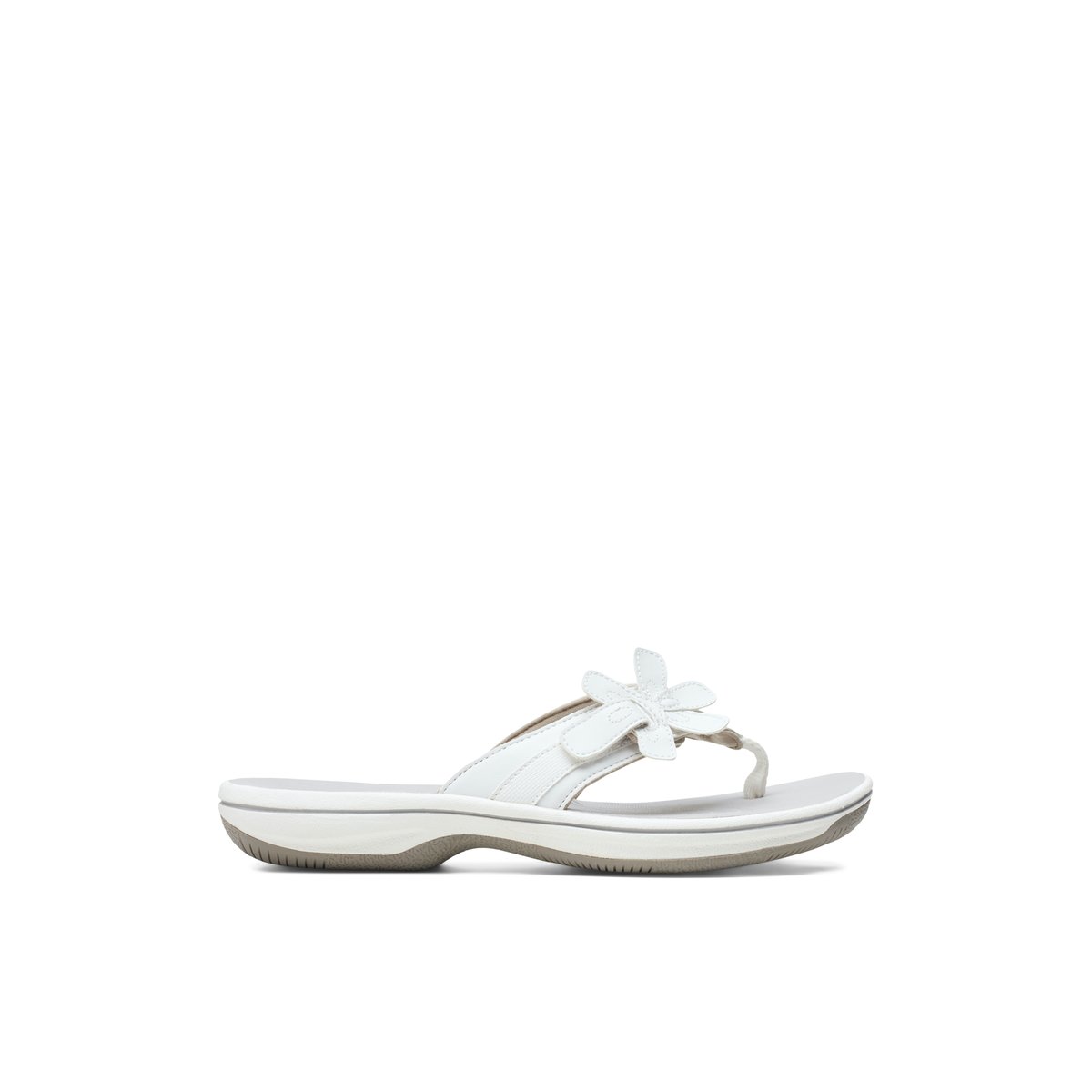 CLARKS-Brinkleyflor-Tongs sandales à talon plat - Talon plat - Blanc