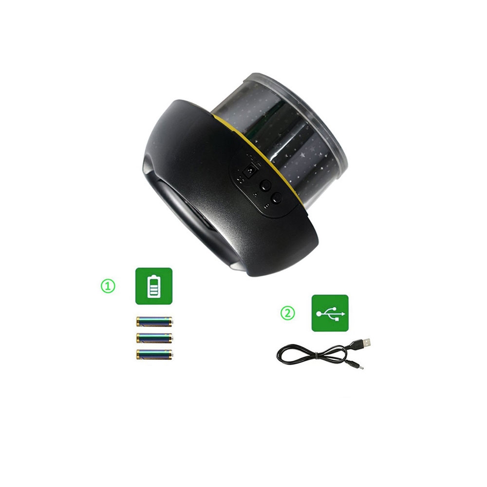 5in1 Mini LED Sternenhimmel Projektor 360° Drehung Kinder Nachtlicht mit 5 Leuchtmodi   Wechselmotiven (USB/Batteriebetrieben)