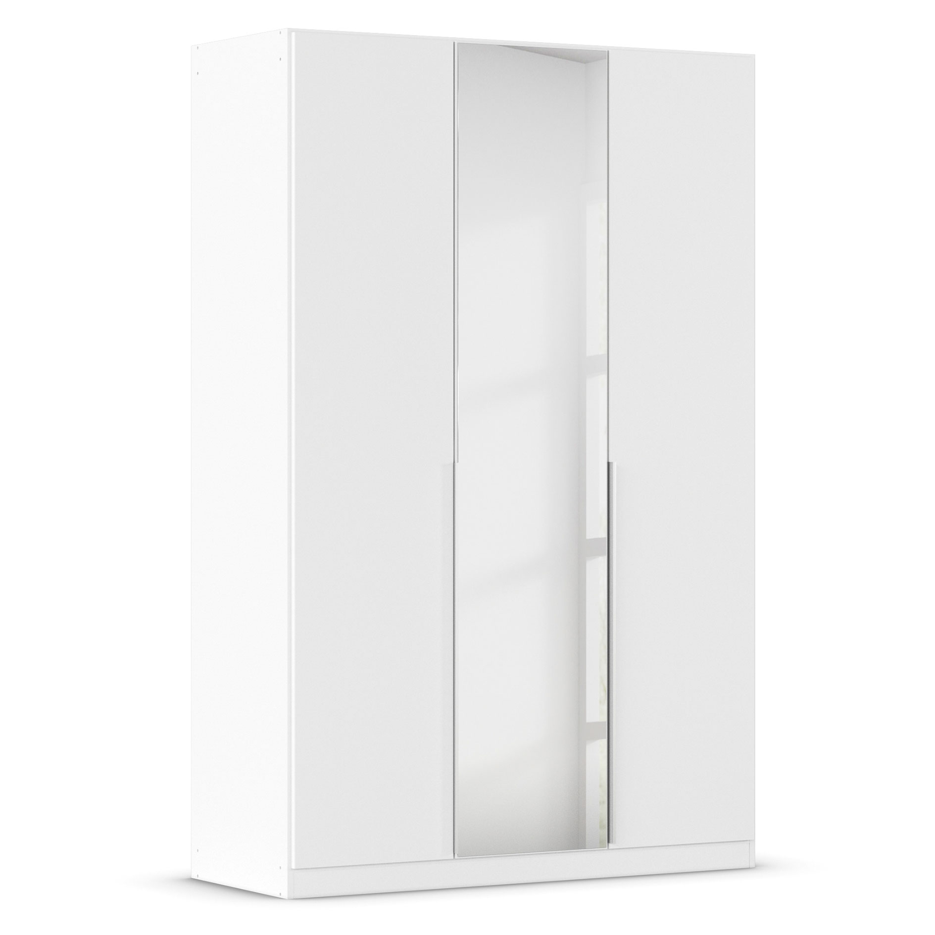 Drehtürenschrank - alpinweiß - Kristallglasspiegel - 3-türig - 136x210 cm
