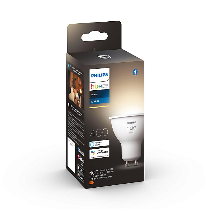 Ampoule connecté Philips Hue variable E27 GU10 400lm IP20 5,5W blanc doux