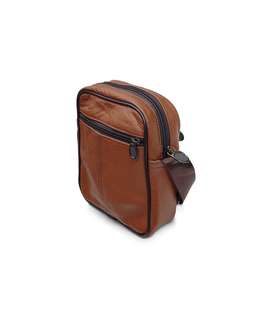 Sacoche bandoulière pour homme multi poches  - CUIR vachette - Couleur marron