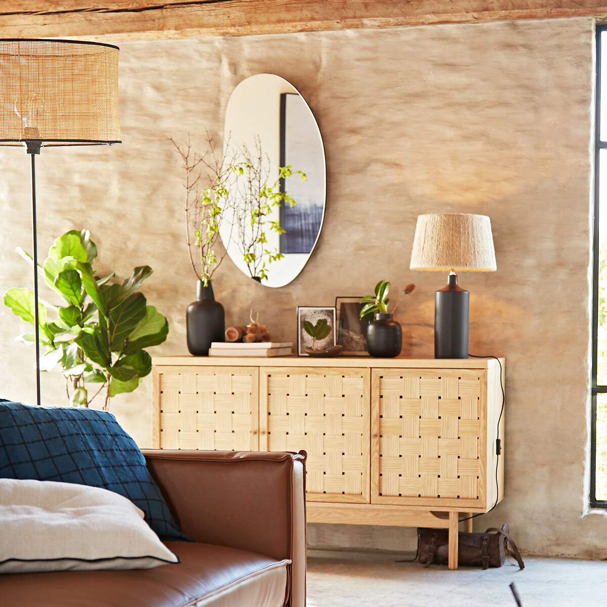 LA REDOUTE INTERIORS<br>Espelho orgânico Alt.85 cm, Biface