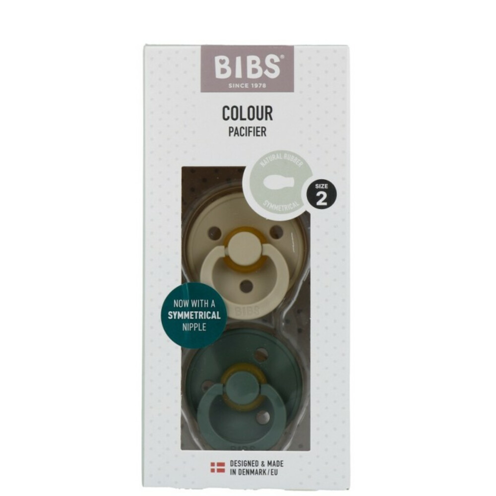 Bibs Fopspeen Symmetric Maat 2 6-18 mnd Vanilla Pine2 stuks