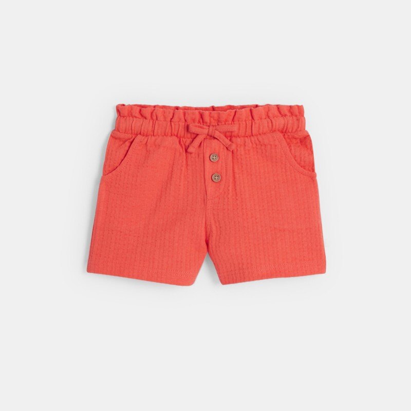 Short coton fantaisie léger orange bébé fille Orange