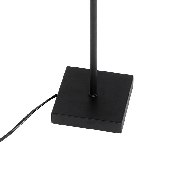 Moderne tafellamp zwart stoffen kap zwart met goud - VT 1