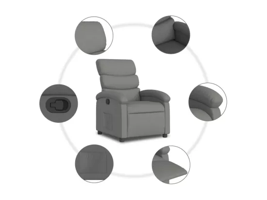 Fauteuil inclinable Gris foncé Tissu