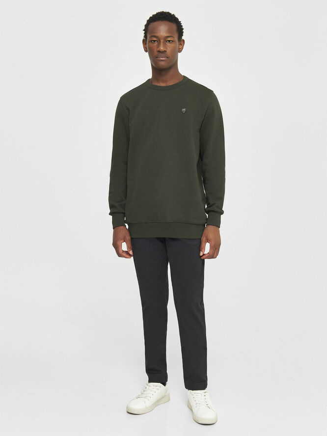 Knowledge Cotton Apparel ERIK basic badge sweat - GOTS/Vegan Grøn