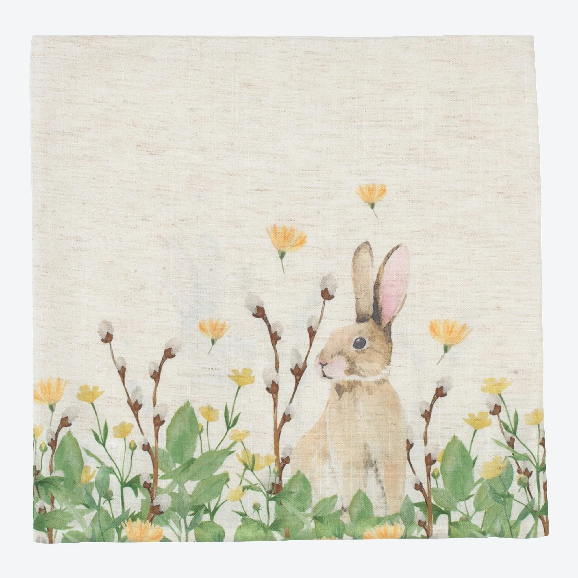 Kissenhülle mit Hasen-Motiv, ca. 40x40cm