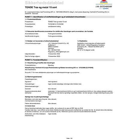 Tendens træ- og metalmaling mat 15 2,25 liter - sort