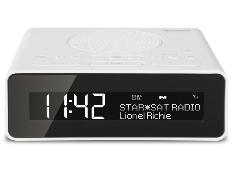 Technisat DigitRadio 51 Weiss DAB /UKW-Uhrenradio mit grossem LC-Display