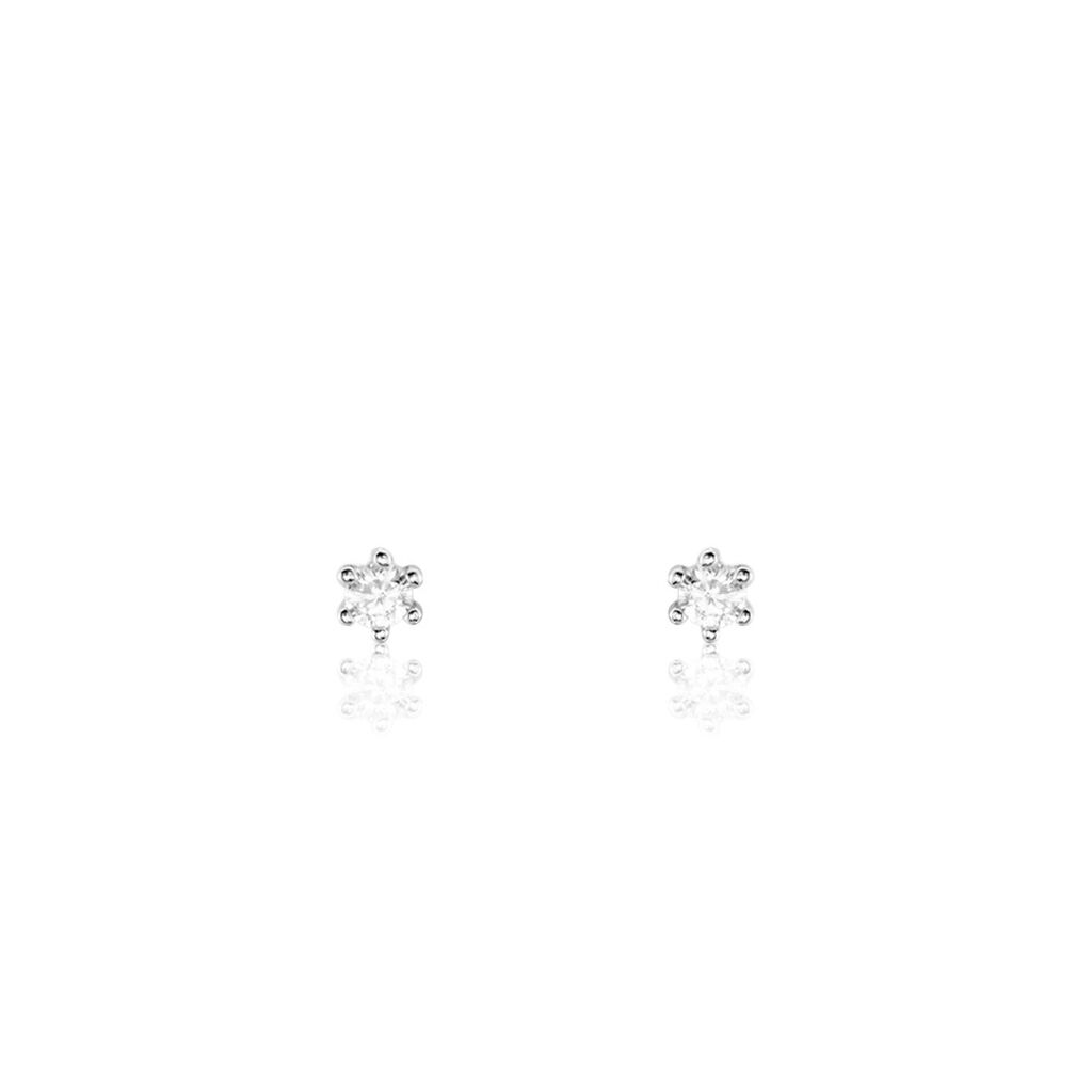 Boucles D'oreilles Puces Allison Argent Blanc Oxyde De Zirconium