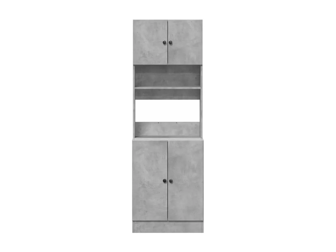 Armoire de cuisine gris béton 60x50x180 cm bois d'ingénierie