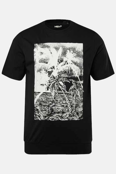Men+ T-Shirt Bauchfit, Halbarm, großer Print, bis 84/86